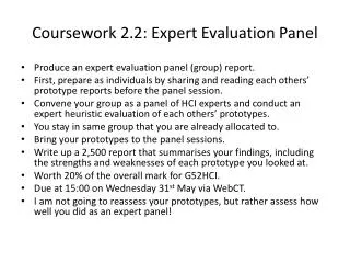 Coursework 2.2: Expert Evaluation Panel