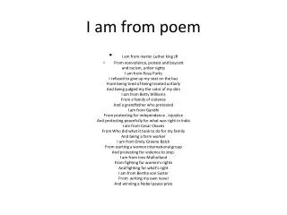 I am from poem