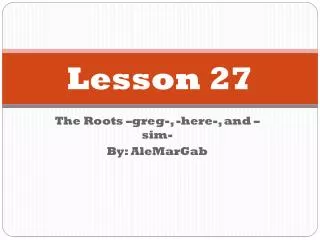 Lesson 27