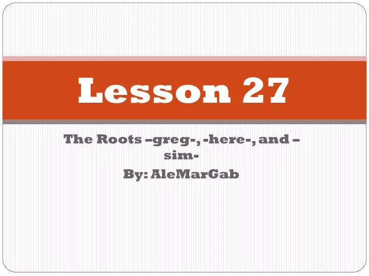 lesson 27