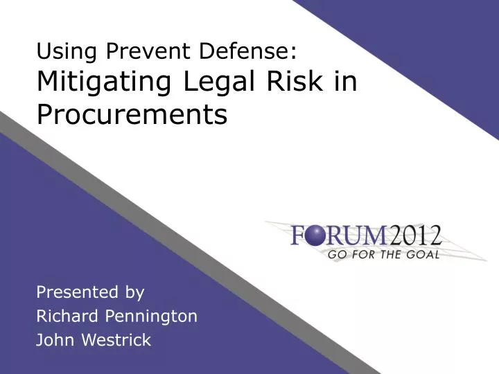 using prevent defense mitigating legal risk in procurements