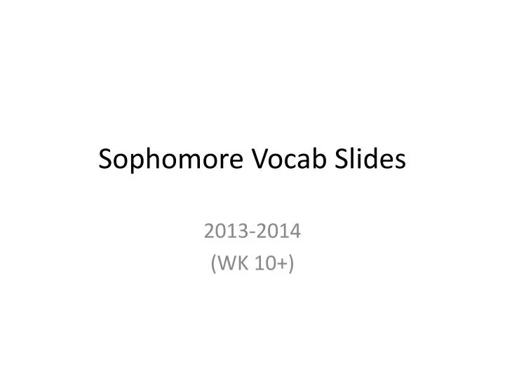 sophomore vocab slides