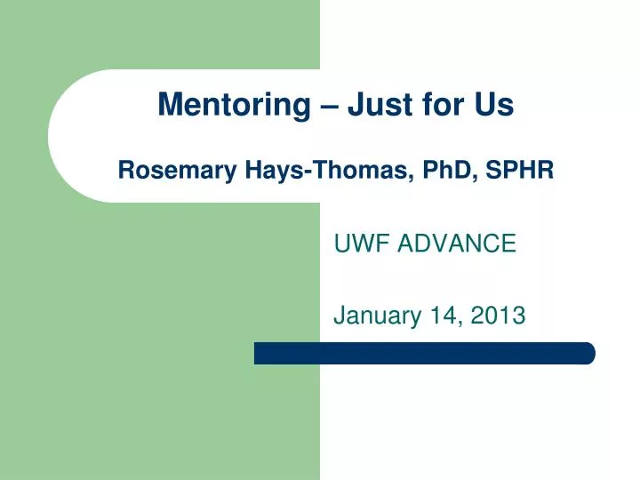 mentoring just for us rosemary hays thomas phd sphr