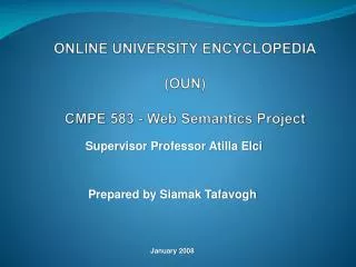 ONLINE UNIVERSITY ENCYCLOPEDIA (OUN) CMPE 583 - Web Semantics Project