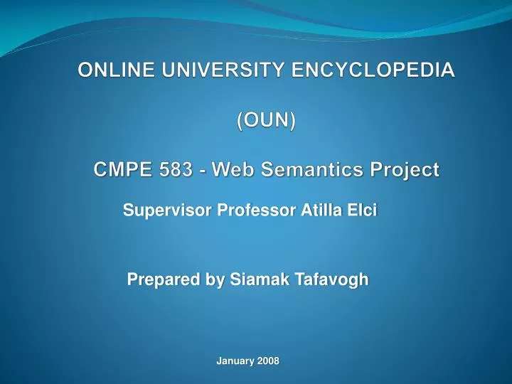 online university encyclopedia oun cmpe 583 web semantics project