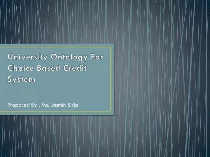 university ontology for choice based credit system