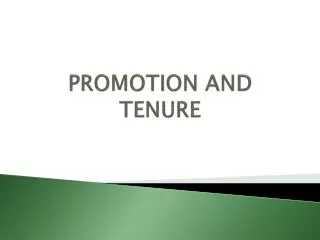 PROMOTION AND TENURE