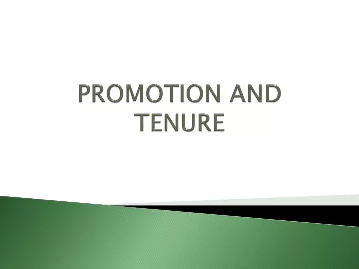 promotion and tenure