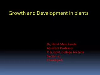 Growth and Development in plants