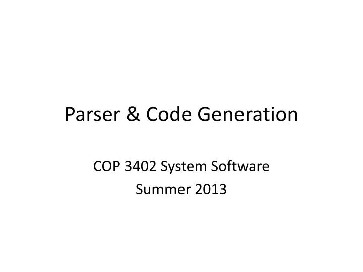 parser code generation