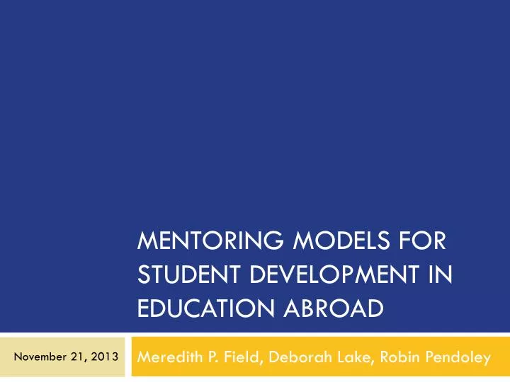 mentoring models for student development in education abroad