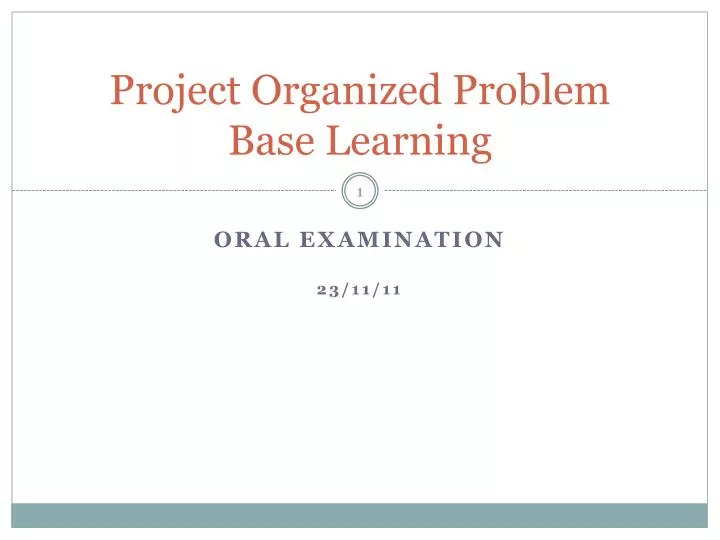 project organized problem base learning