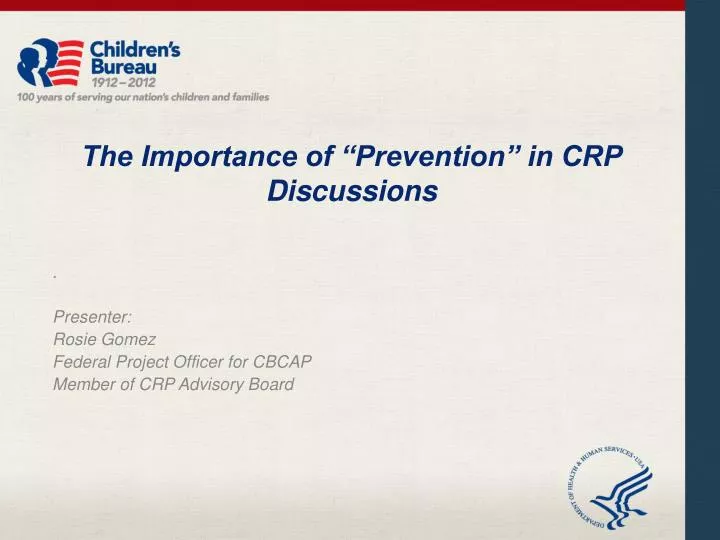the importance of prevention in crp discussions
