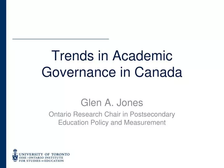trends in academic governance in canada