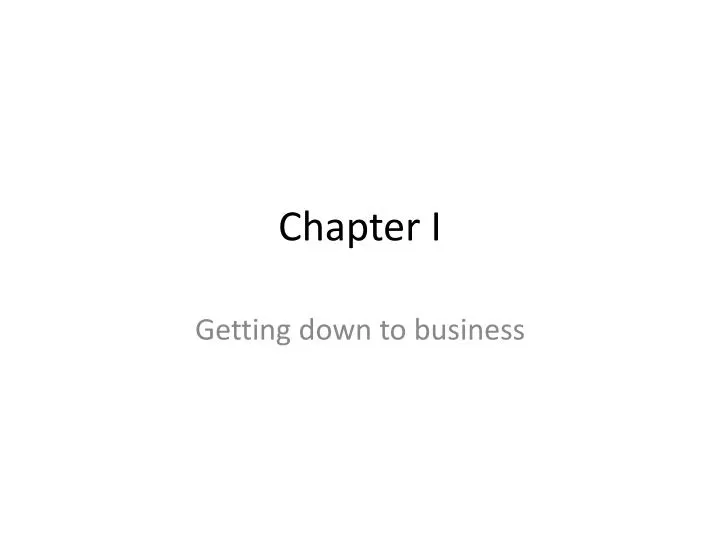 chapter i