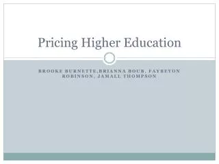 Pricing Higher Education