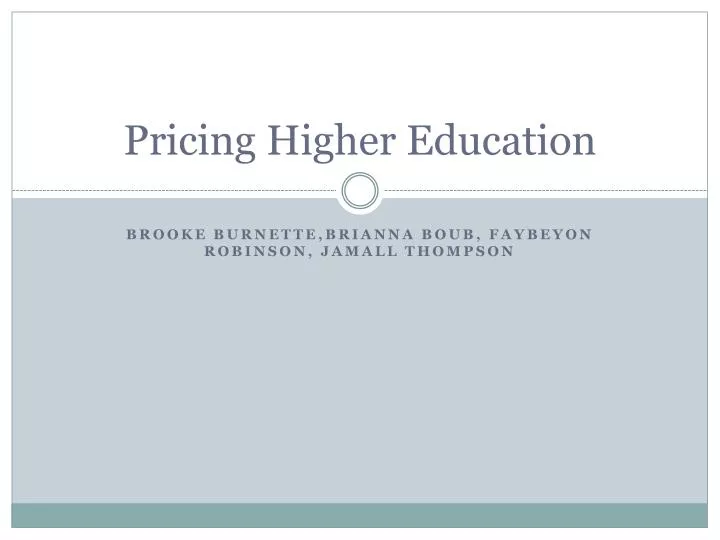 pricing higher education