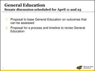 General Education Senate discussion scheduled for April 11 and 25