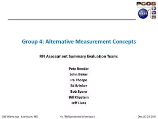 Group 4: Alternative Measurement Concepts