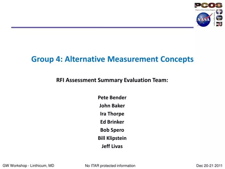 group 4 alternative measurement concepts