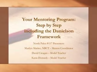 Your Mentoring Program: Step by Step including the Danielson Framework