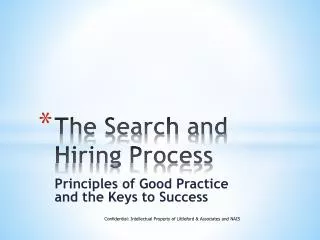 The Search and Hiring Process
