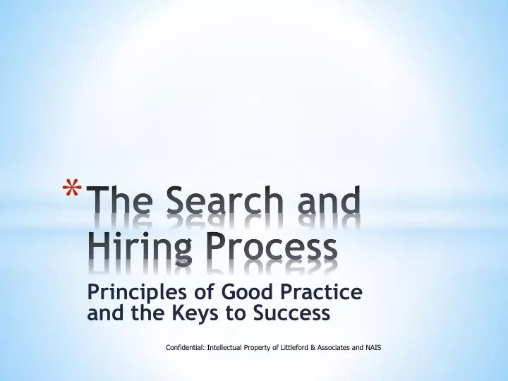 the search and hiring process