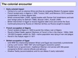 The colonial encounter
