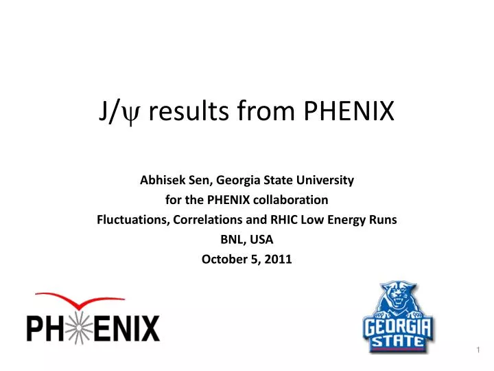 j y results from phenix