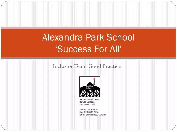 alexandra park school success for all