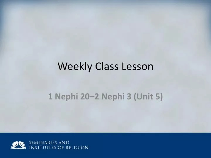 weekly class lesson