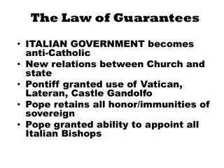 The Law of Guarantees