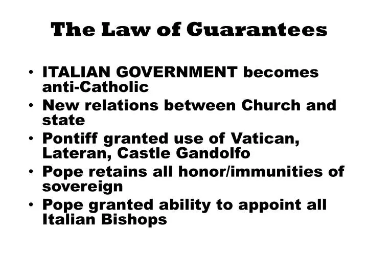 the law of guarantees