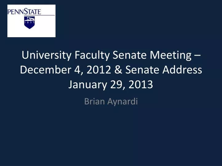 university faculty senate meeting december 4 2012 senate address january 29 2013