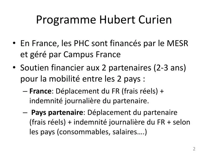 programme hubert curien