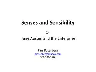 Senses and Sensibility