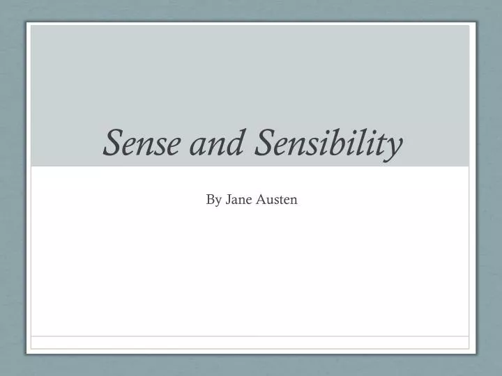 sense and sensibility