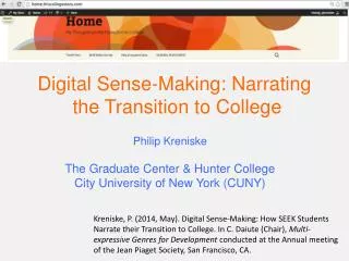 Digital Sense-Making: Narrating the Transition to College