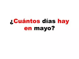 cu ntos d as hay en mayo