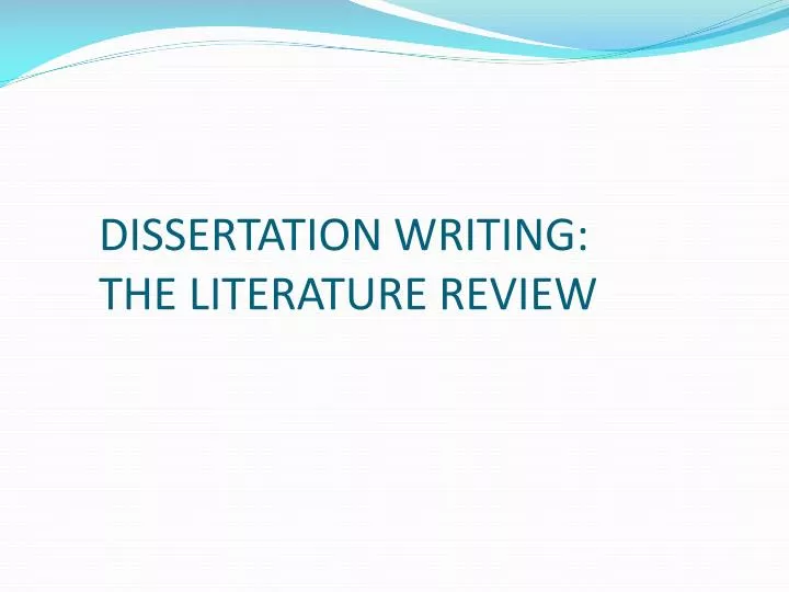 dissertation writing the literature review