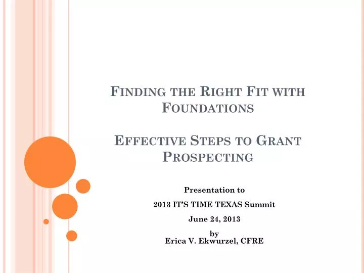 finding the right fit with foundations effective steps to grant prospecting