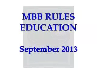 M BB RULES EDUCATION