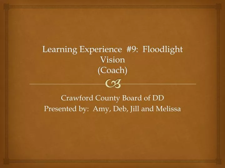 learning experience 9 floodlight vision coach
