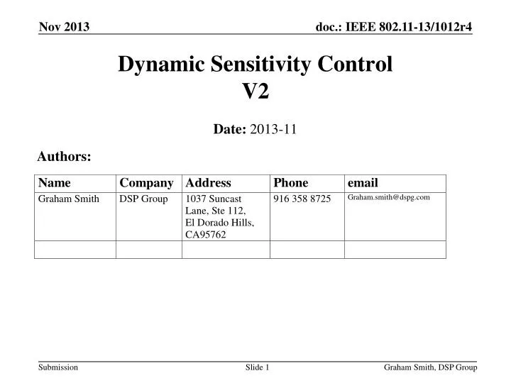 dynamic sensitivity control v2