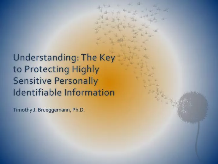 understanding the key to protecting highly sensitive personally identifiable information