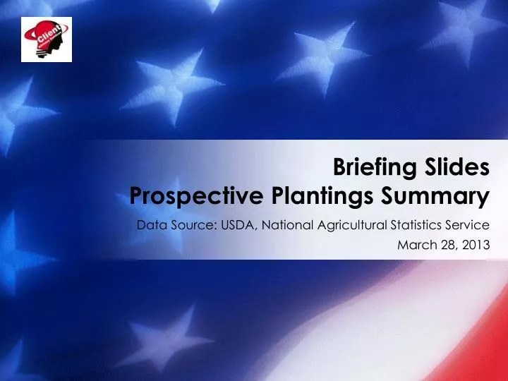 briefing slides prospective plantings summary