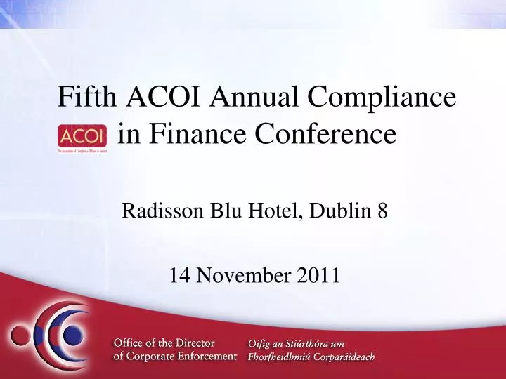 fifth acoi annual compliance in finance conference
