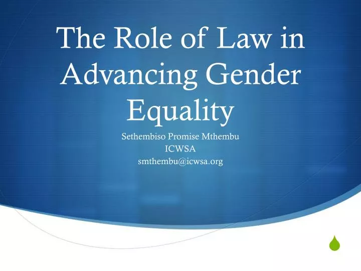 the role of law in advancing gender equality