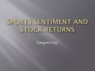Sports Sentiment and stock returns