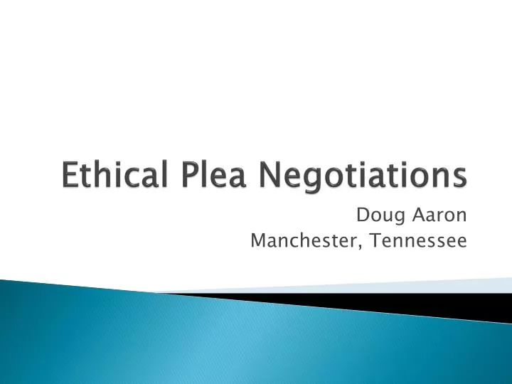 ethical plea negotiations